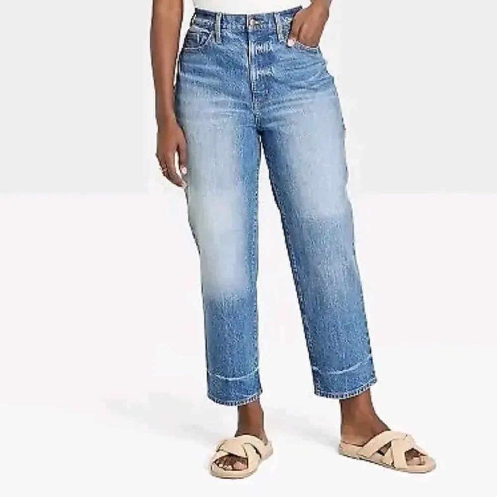Universal‎ Thread 4/R Medium Wash High-Rise Vintage Stretch Straight Jeans C18